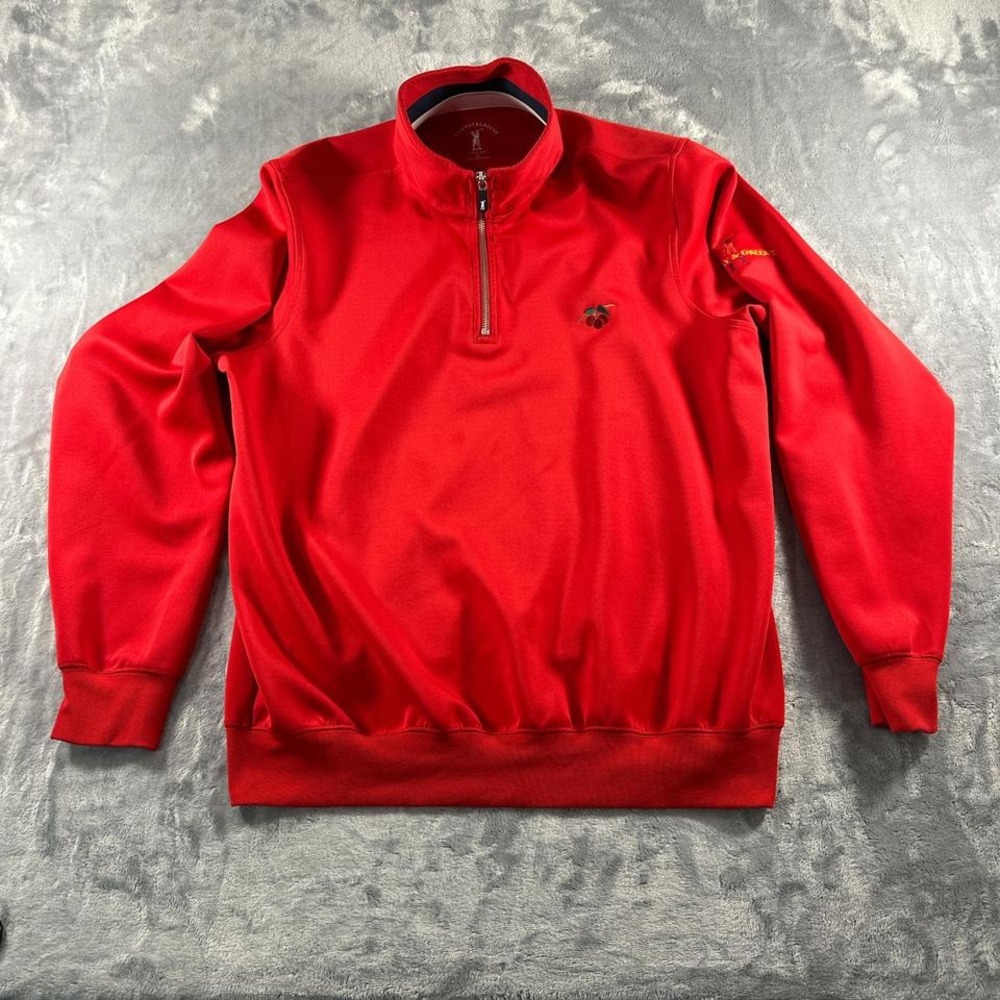 Fairway & Greene tech red cherry‎ 1/4 zip pullover #golf
